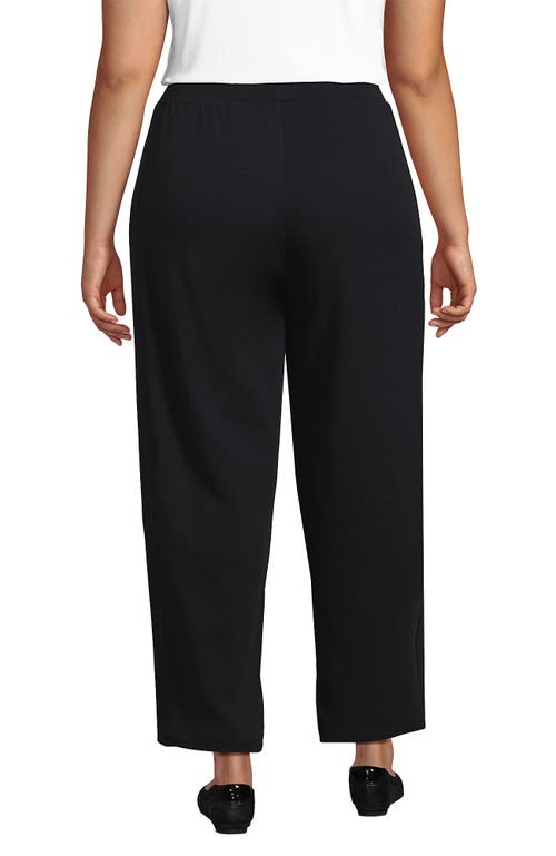 Lands' End Sport Knit High Rise Barrel Ankle Pants In Black