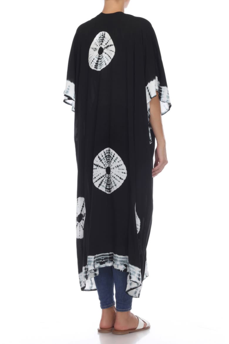 Tie Dye Ruana, Alternate, color, BLACK
