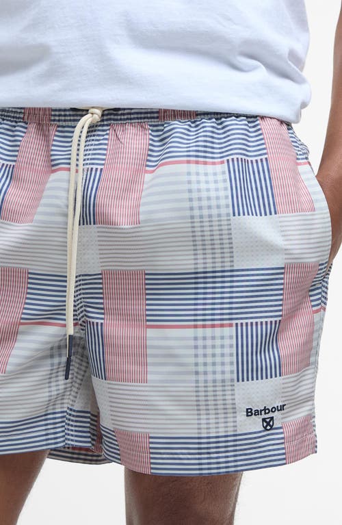Barbour Patch Swim Trunks In Washed Stone Beige