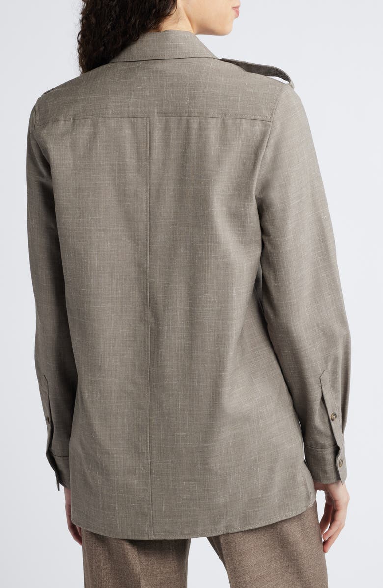 COS Wool & Linen Shirt, Alternate, color, 
