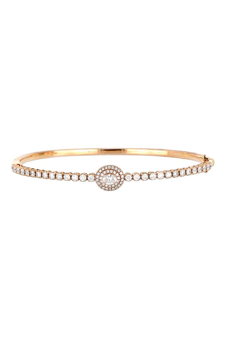 Audrey Oval Cut Diamond Bangle (Nordstrom Exclusive), Main, color, ROSE GOLD