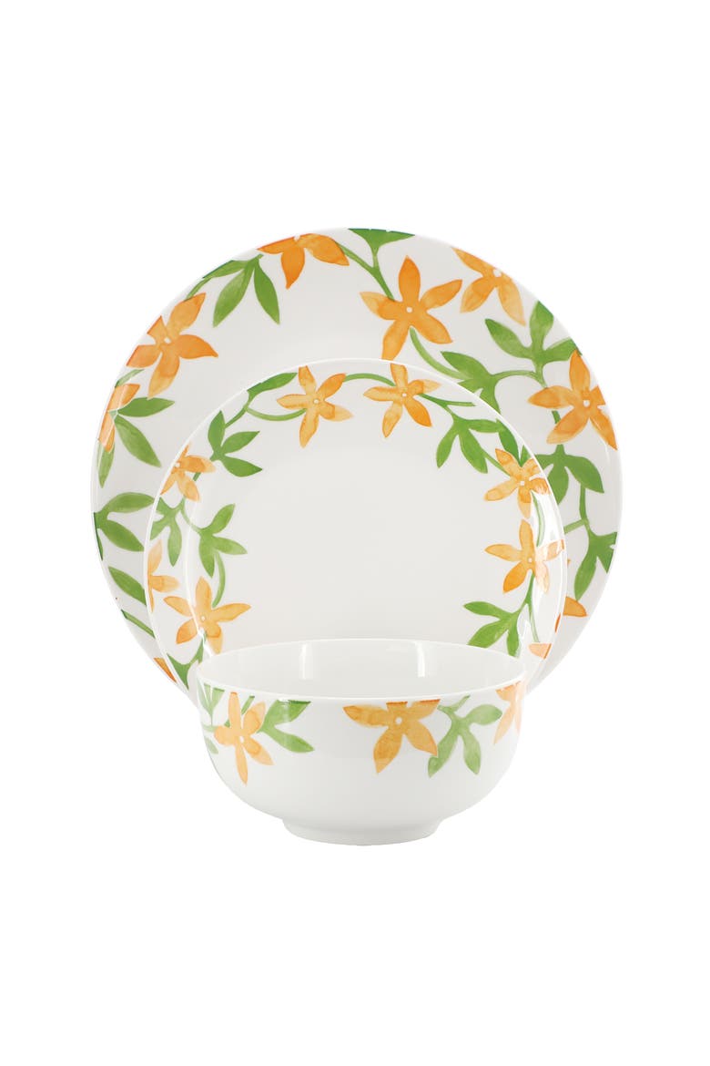 Surrey Hill 12 Piece Round Fine Ceramic Dinnerware Set, Alternate, color, White