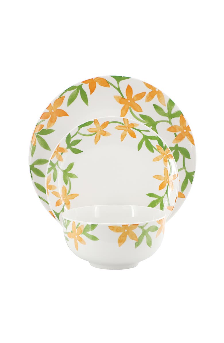 Gibson Home Surrey Hill 12 Piece Round Fine Ceramic Dinnerware Set, Alternate, color, White