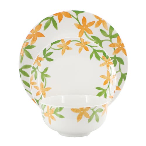 Gibson Home Surrey Hill 12 Piece Round Fine Ceramic Dinnerware Set In White