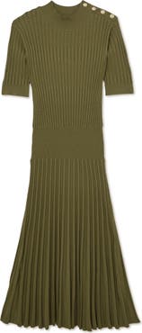 Reiss Harriet Ribbed Pleated A-Line Dress