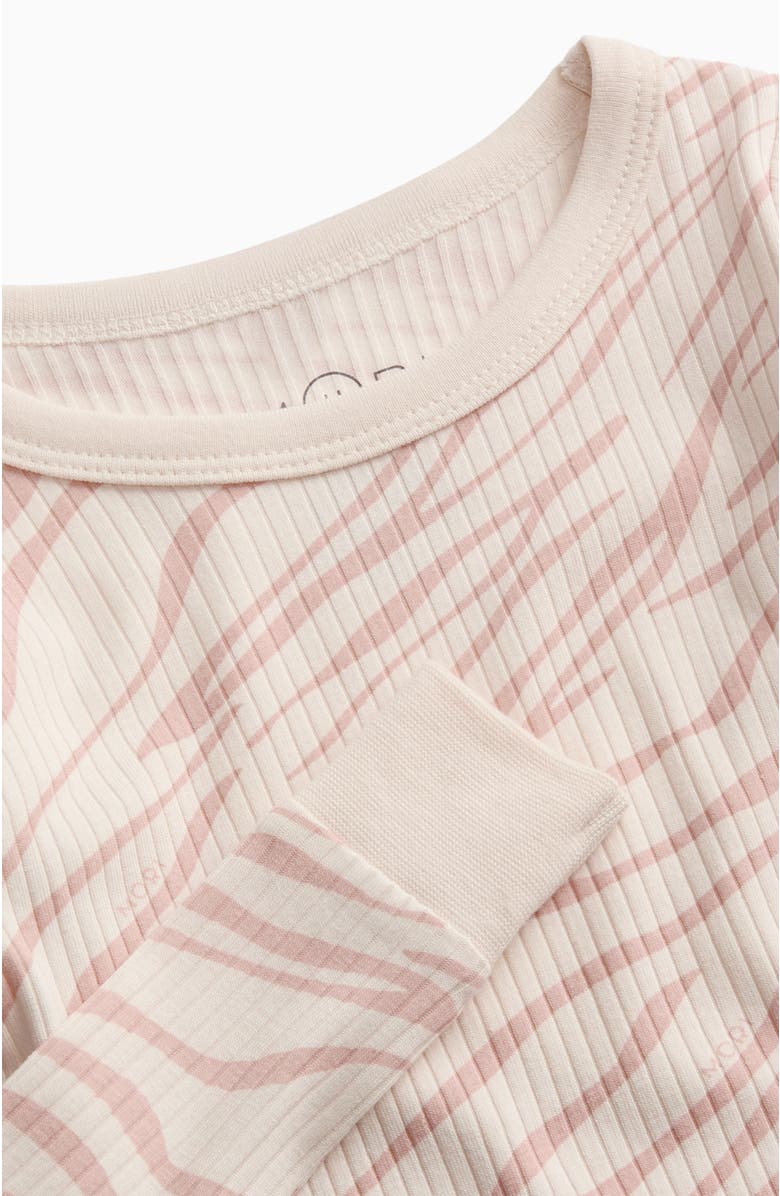 MORI Ribbed Print Pyjama Set, Alternate, color, Zebra Rose