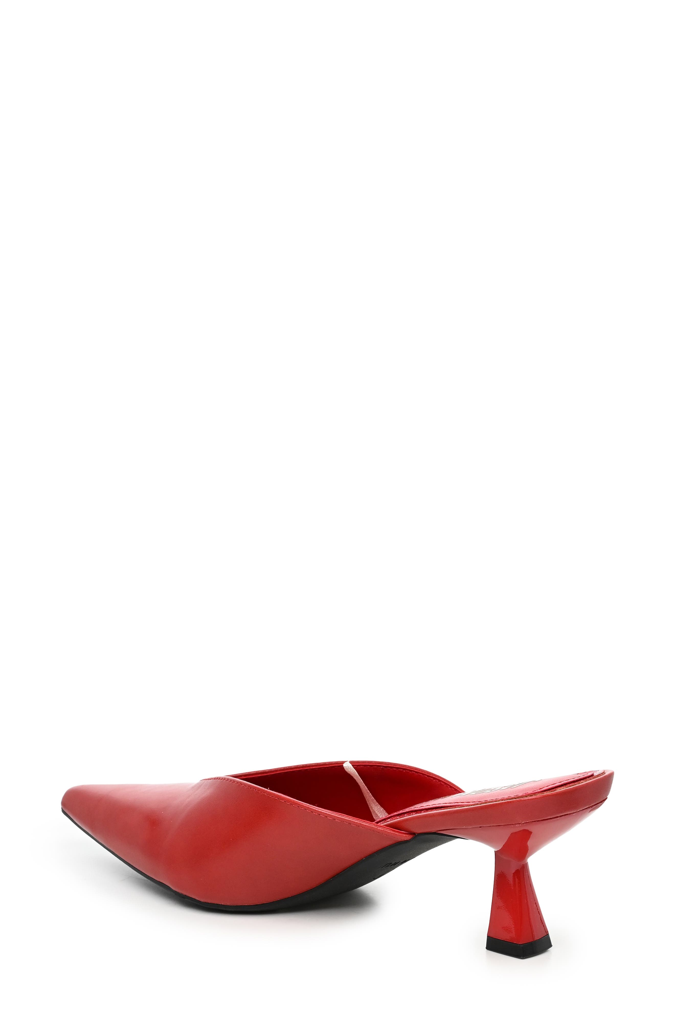 Faux Leather Pointed Toe Mule, Alternate, color, RED