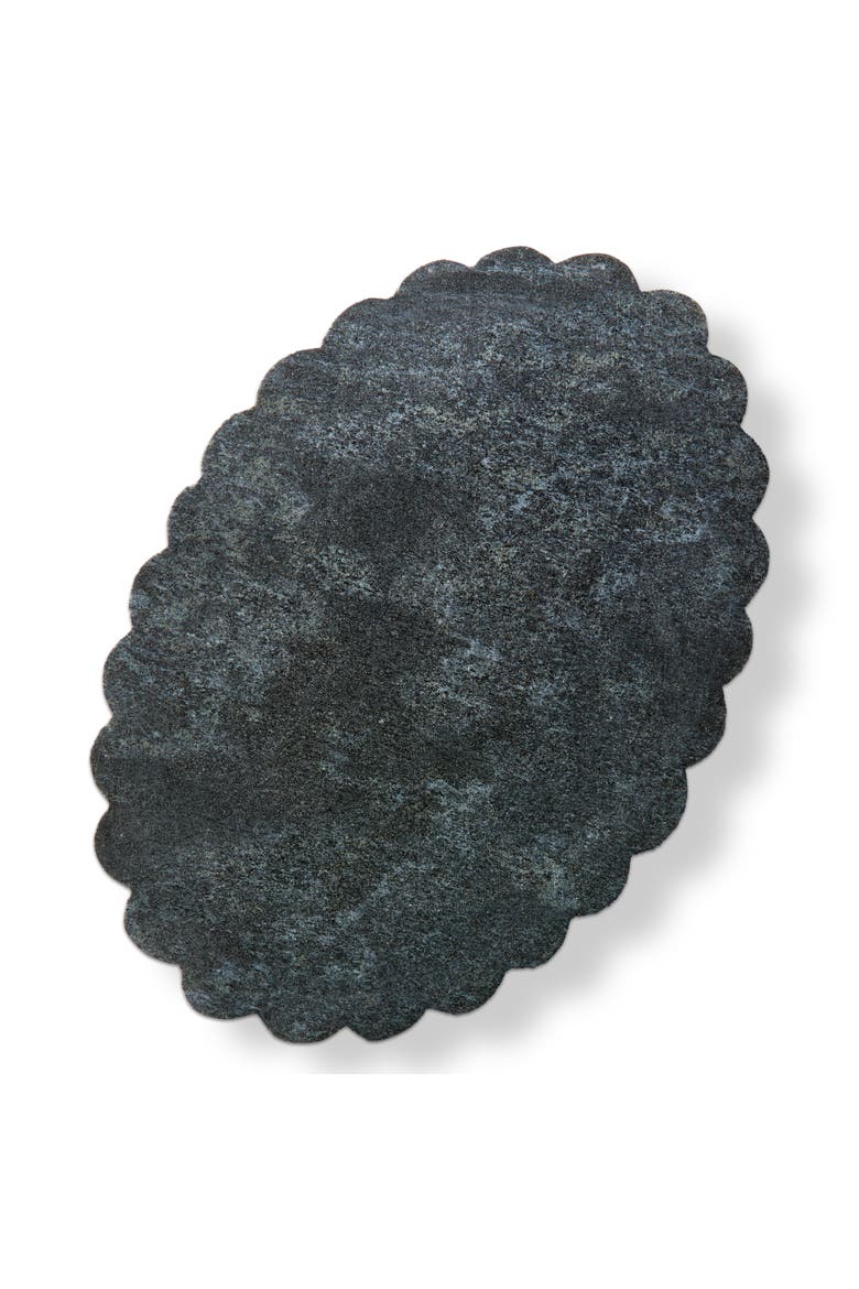 Everyday Black Marble Scalloped Oval Serving Board, Main, color, Black