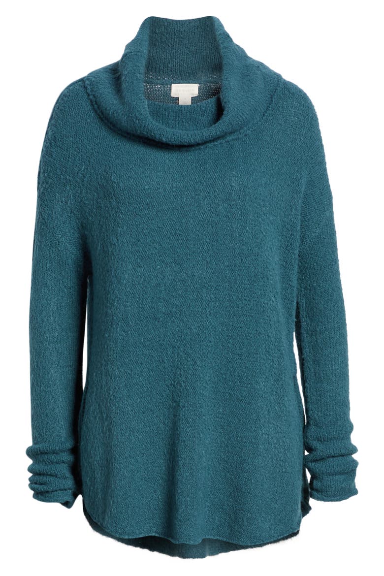 Tunic Sweater, Alternate, color, TEAL CORAL