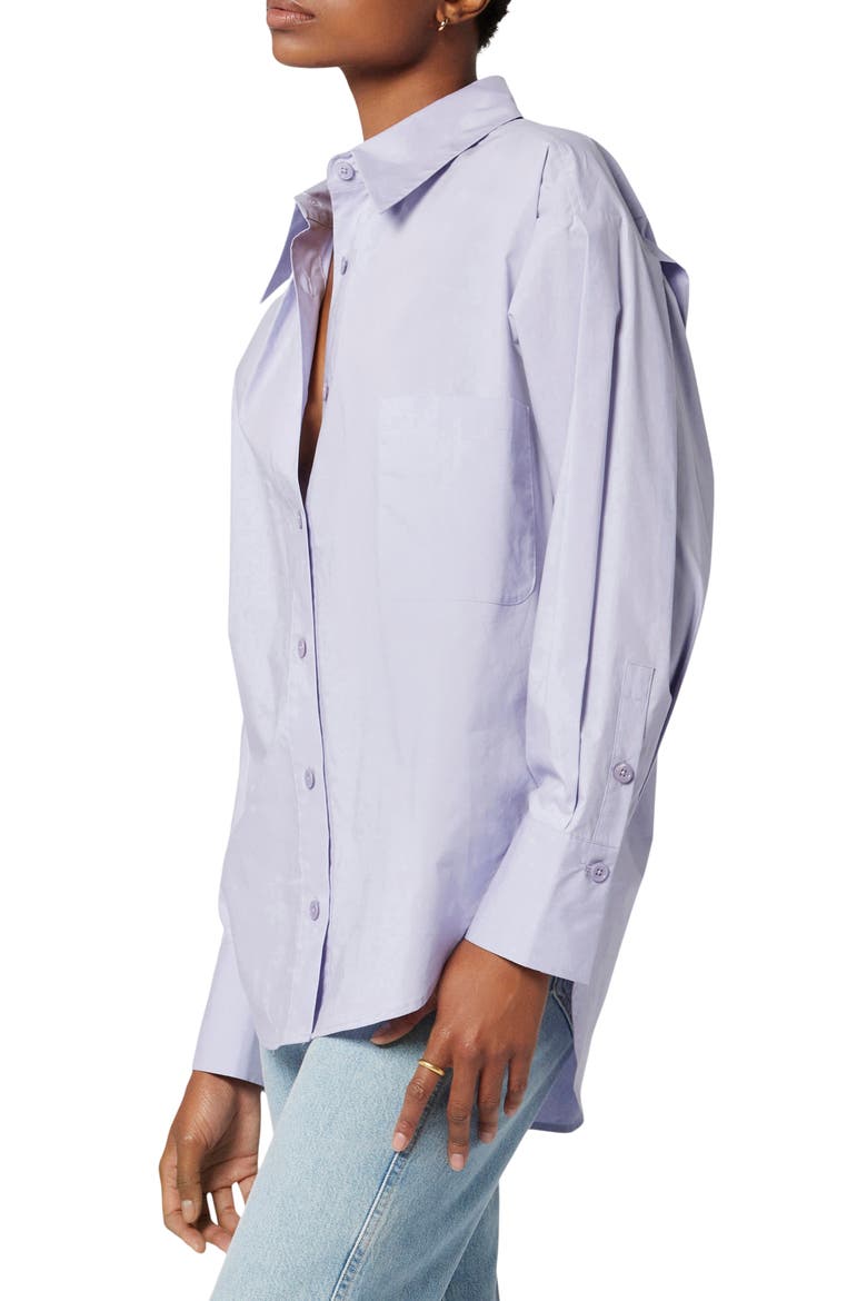 Sergine Pleat Sleeve Button-Up Shirt, Alternate, color, LANGUID LAVENDER