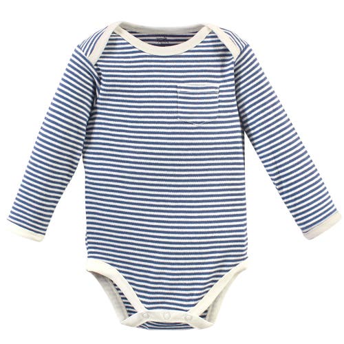 Touched By Nature Organic Cotton Long-sleeve Bodysuits In Multi