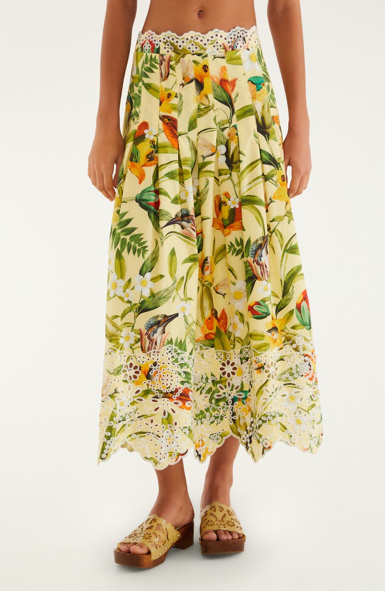 FARM Rio Brasil Collage Maxi Skirt, Main, color, Brasil Collage Soft