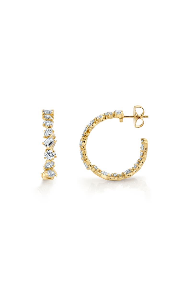 Michael M Montage Petite Diamond Hoop Earrings, Alternate, color, Yellow Gold
