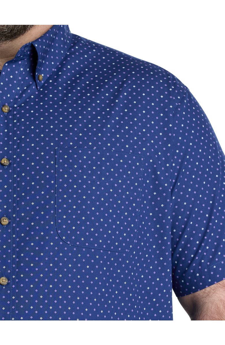 Harbor Bay by DXL Big & Tall Easy-Care Geometric Print Sport Shirt, Alternate, color, 