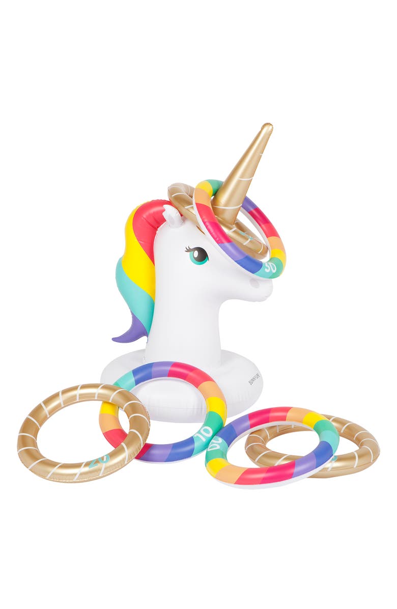 Sunnylife Inflatable Unicorn Ring Toss Game, Main, color, 