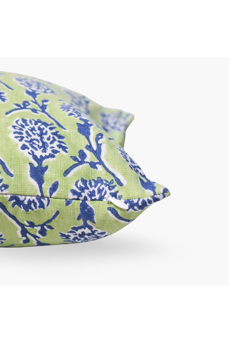 Nikhar - Lumbar Linen Throw Pillow Cover, Alternate, color, Lily Green