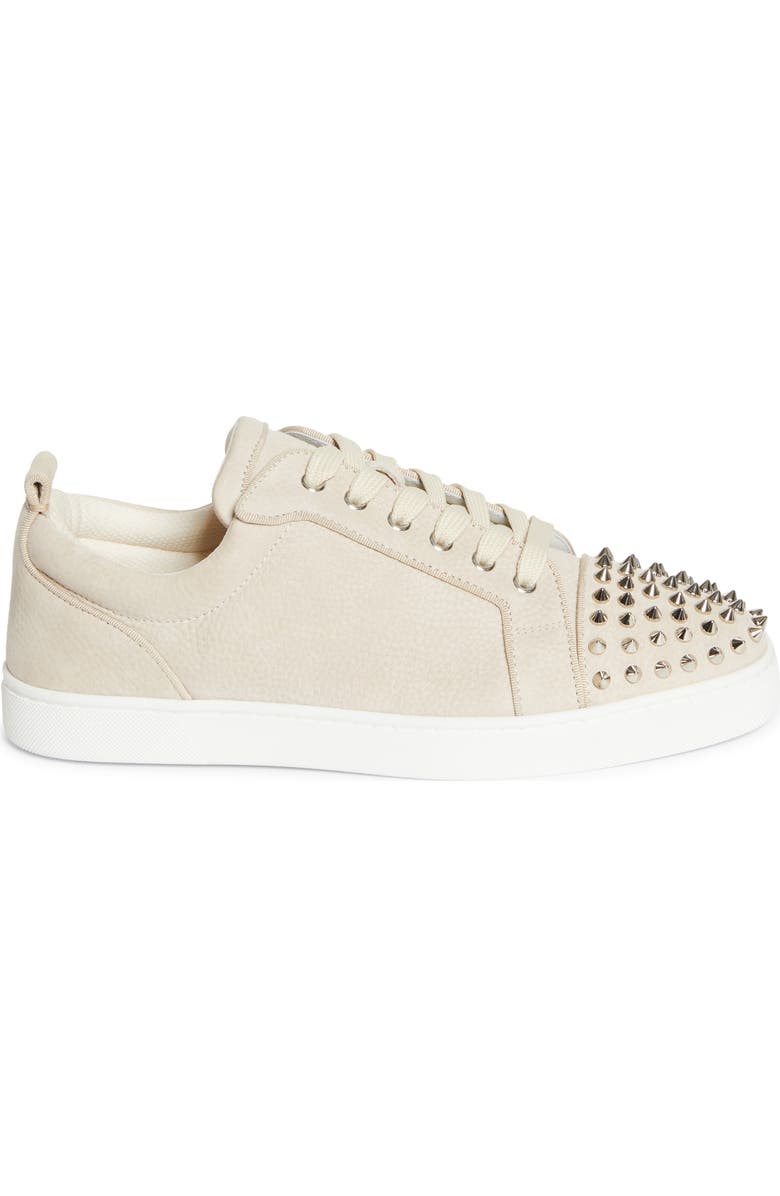 Christian Louboutin Louis Junior Spikes Orlato Sneaker, Alternate, color, Beige/ Silver