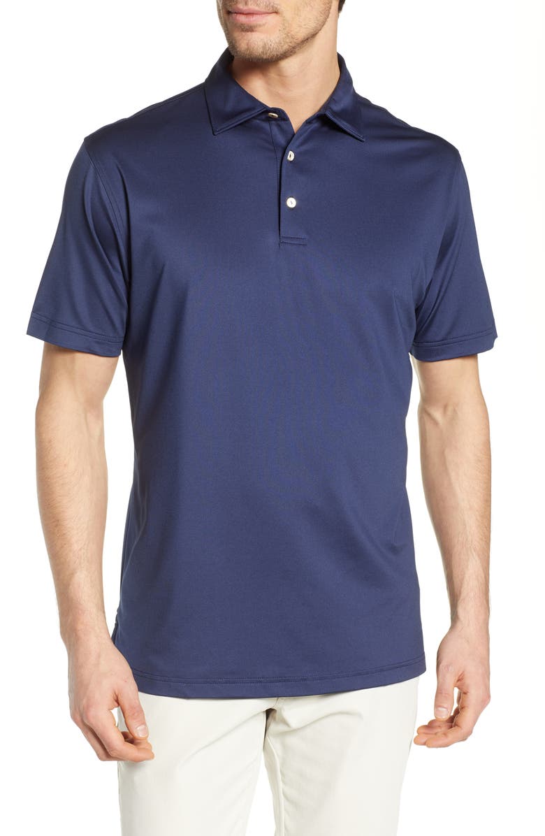 Peter Millar Sean Regular Fit Stretch Jersey Polo, Main, color, Navy