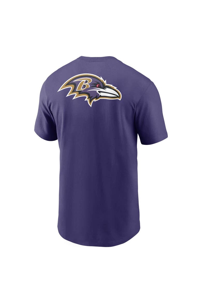 Men's Nike Purple Baltimore Ravens Rewind Front and Back Hit Essential T-Shirt, Alternate, color, Purple