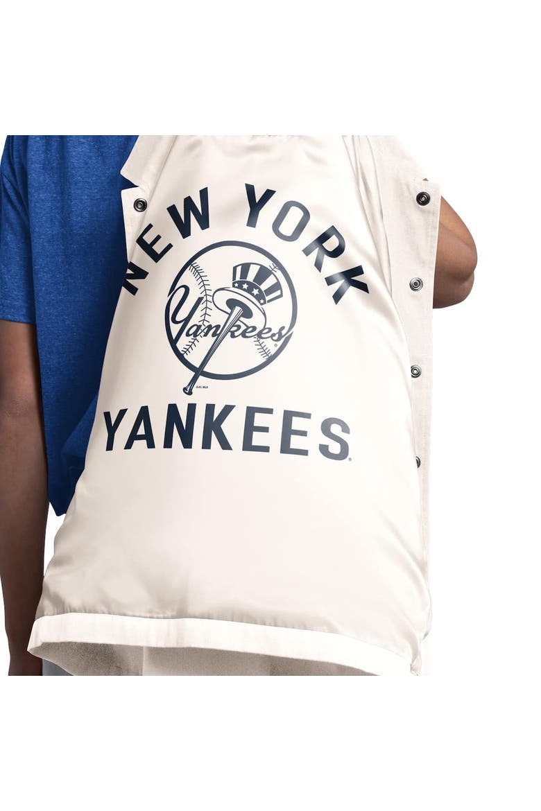 Women's Starter  Cream New York Yankees Cooperstown First Down Full-Snap Coaches Jacket, Alternate, color, Cream
