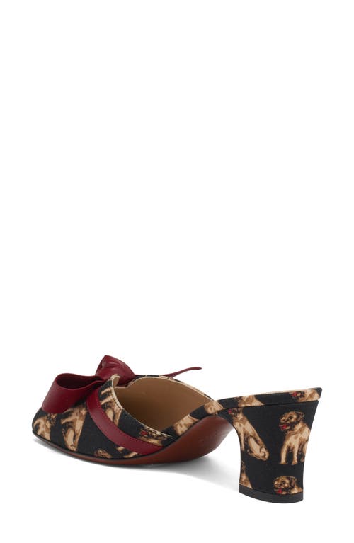 Valentino Knotty 60 Printed Leather Mules In Black
