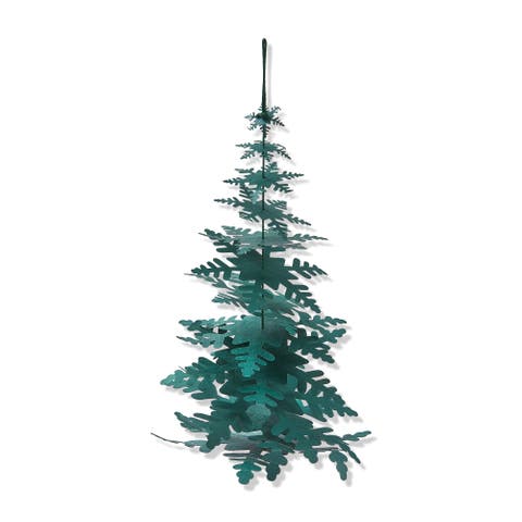 Dark Green Paper Snowflake Tree Decor for Christmas Holiday