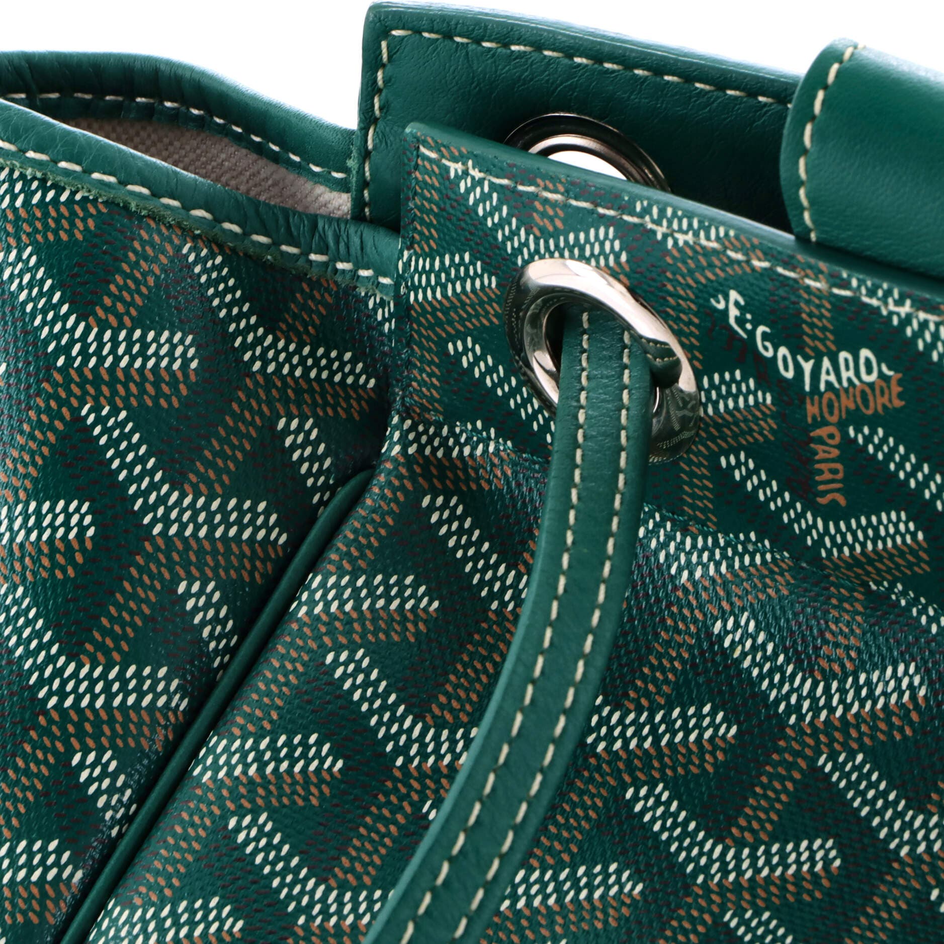 Pre-Owned Goyard Rouette Bag Coated Canvas PM, Alternate, color, Green
