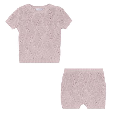 Girl Chunky Jersey Short Sleeve Top and Shorts Set