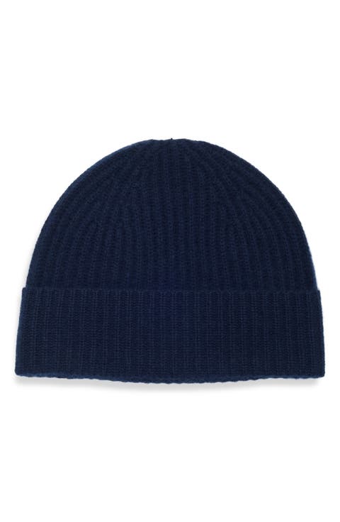 Cashmere Ribbed Cuff Beanie