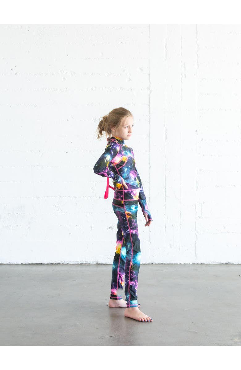 TUTUBLUE Girls' Full-Body One-Piece Swimsuit - UPF 50+, Alternate, color, Galaxy Nebula