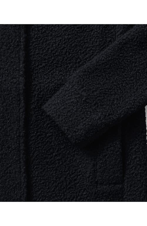 Lands' End Boucle Fleece Coat In Black