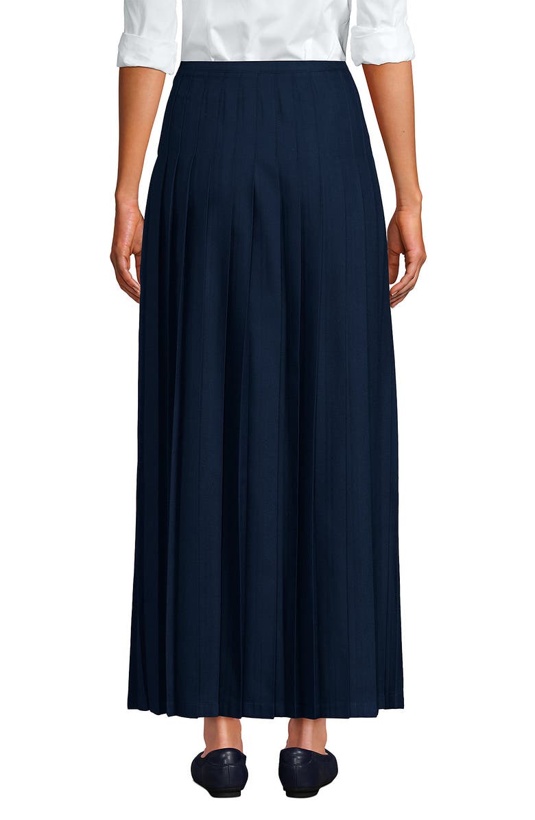Lands' End Girls Solid Pleated Skirt Ankle Length, Alternate, color, Academic Classic Navy