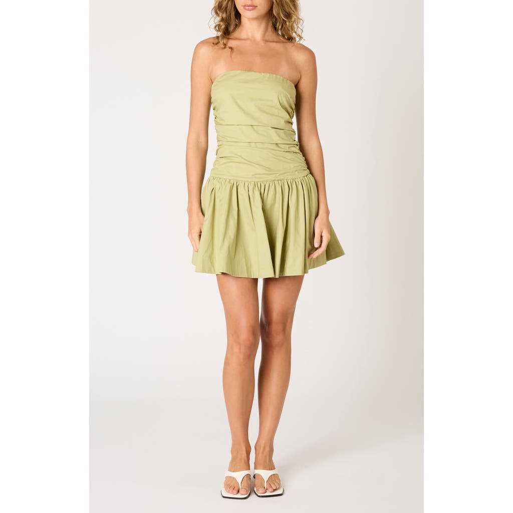 Nia Currant Strapless Cotton Minidress in Fern  product