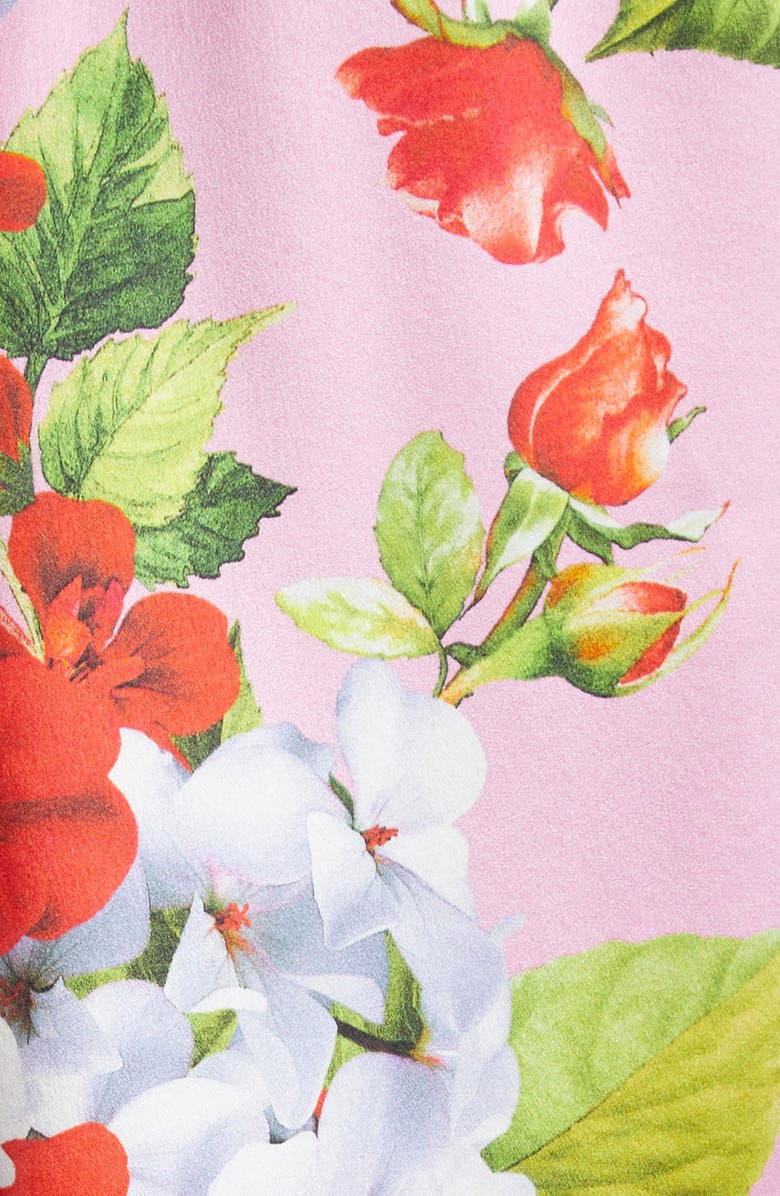 L'AGENCE Tyler Floral Silk Button-Up Shirt, Alternate, color, 