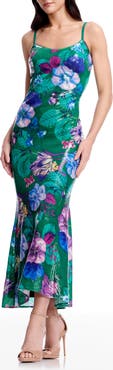 Dress the Population Susan Sequin Floral Cocktail Midi Dress