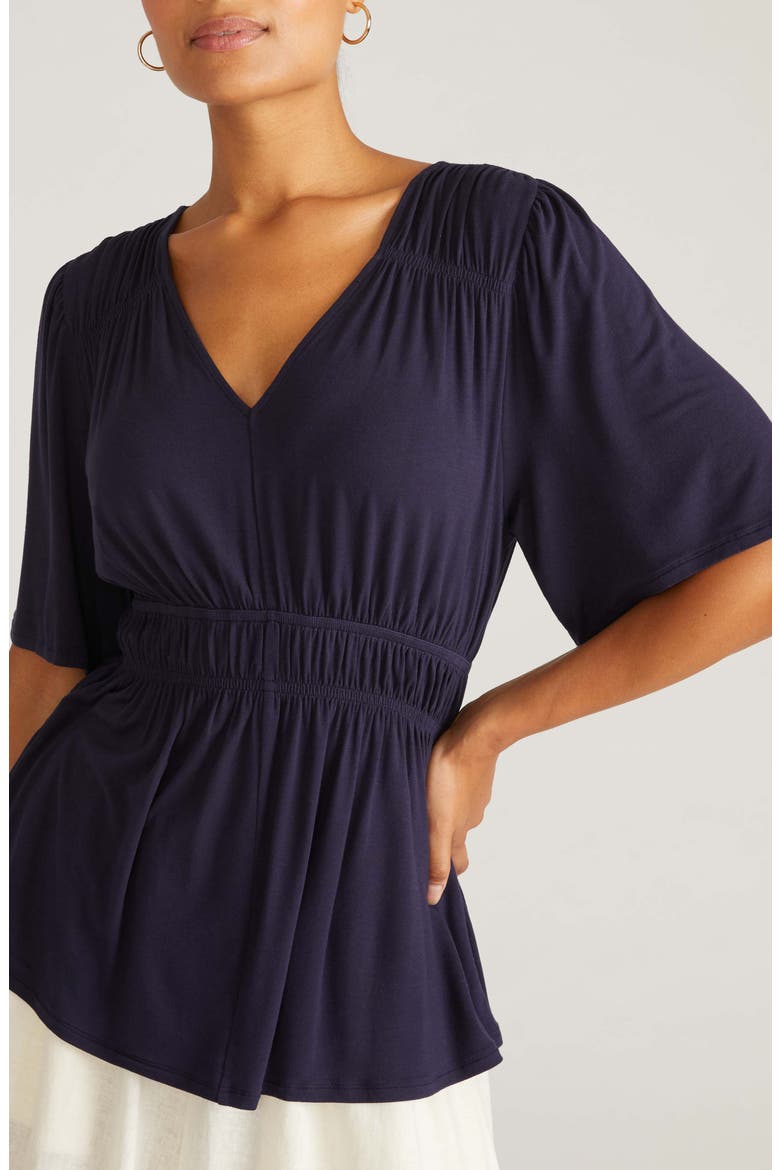 Liquid Jersey Peplum Top, Alternate, color, MIDNIGHT