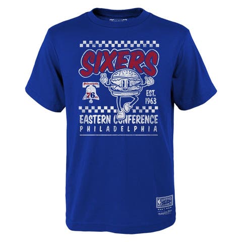 Youth Mitchell & Ness Royal Philadelphia 76ers Concession Food Character T-Shirt