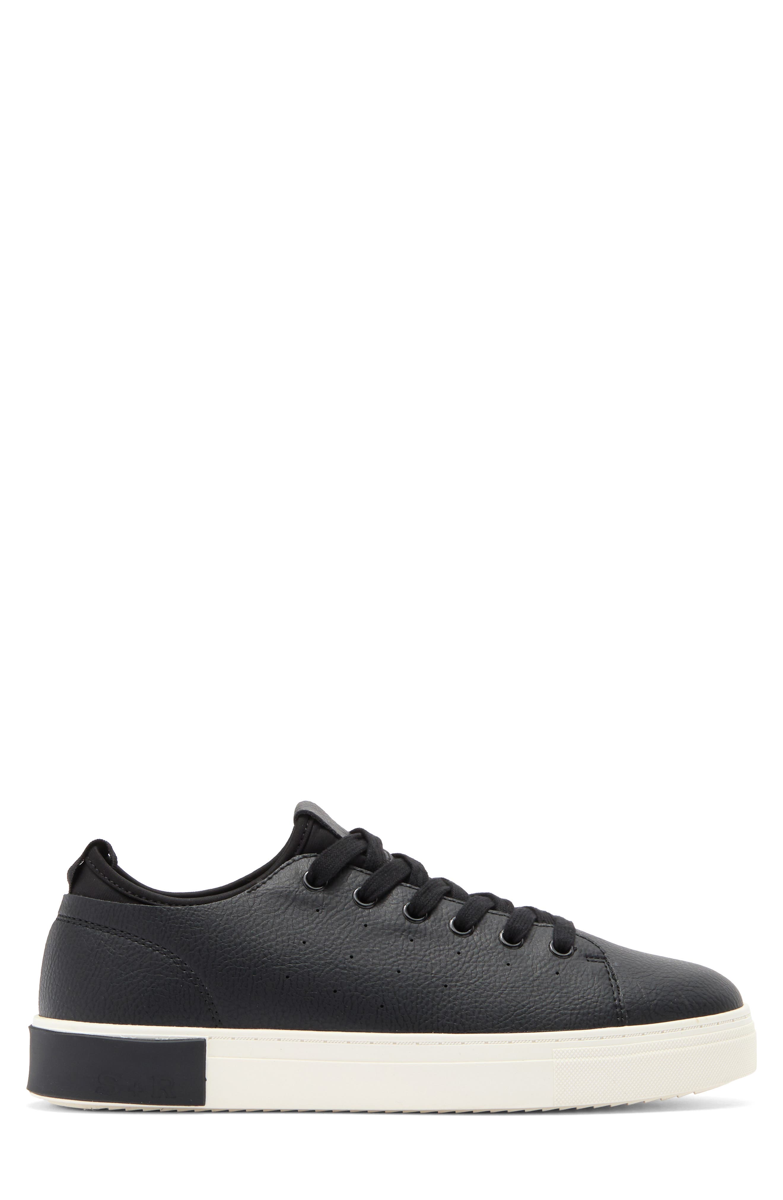 STRAUSS AND RAMM The Lace Up Sneaker, Alternate, color, Blackblack