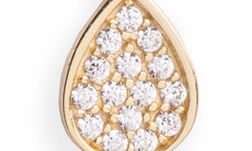 Argento Vivo Sterling Silver Mother-of-pearl & Cubic Zirconia Teardrop Charm Necklace In Gold