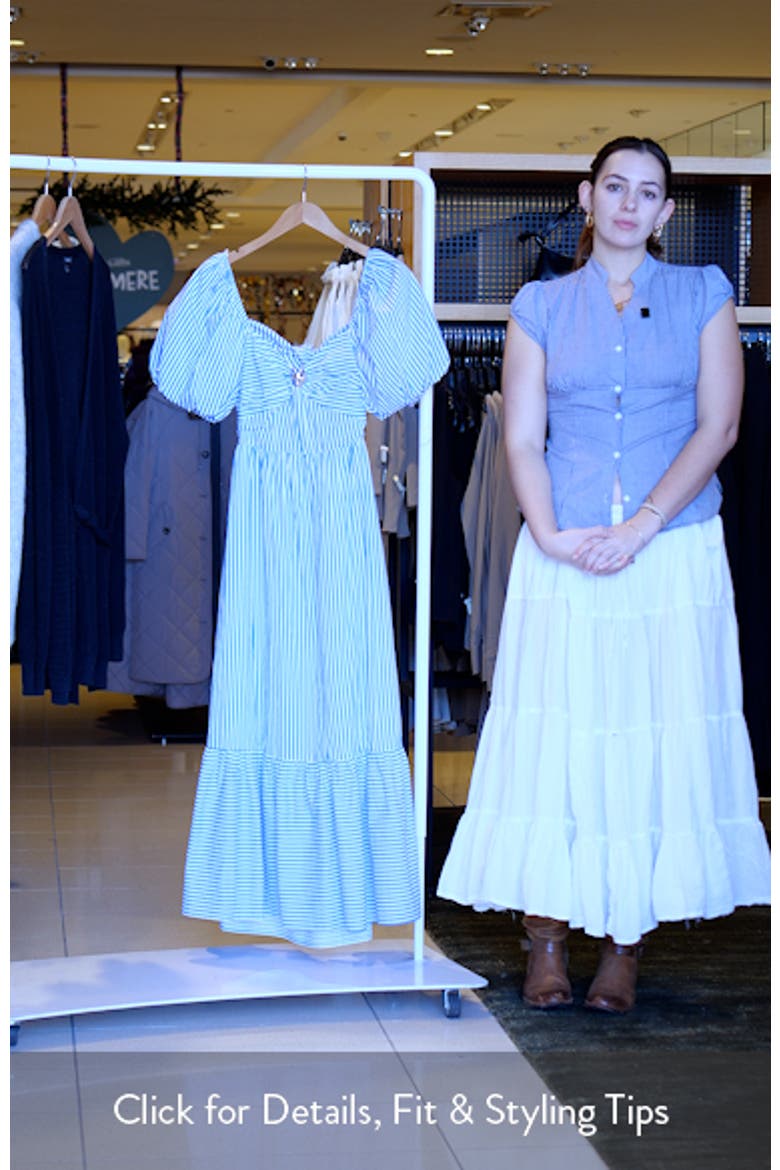 Starfish Stripe Puff Sleeve Maxi Dress video