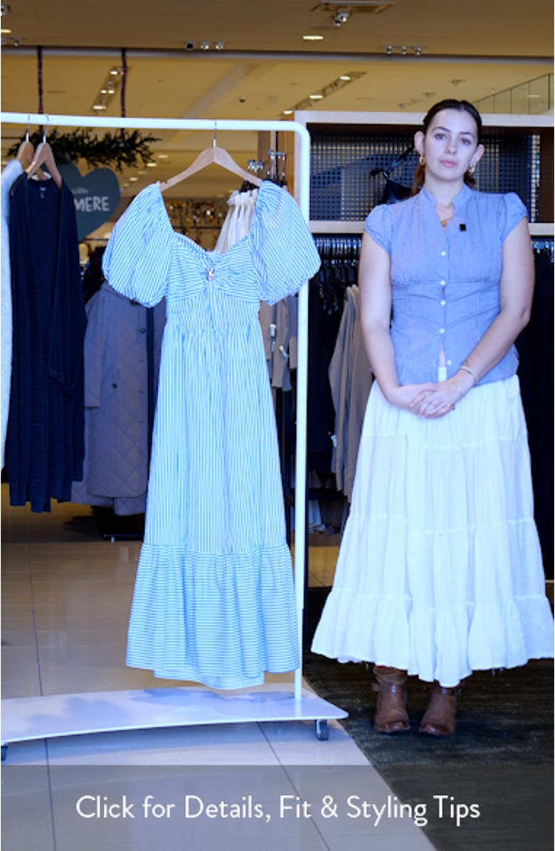 Starfish Stripe Puff Sleeve Maxi Dress, sales video thumbnail