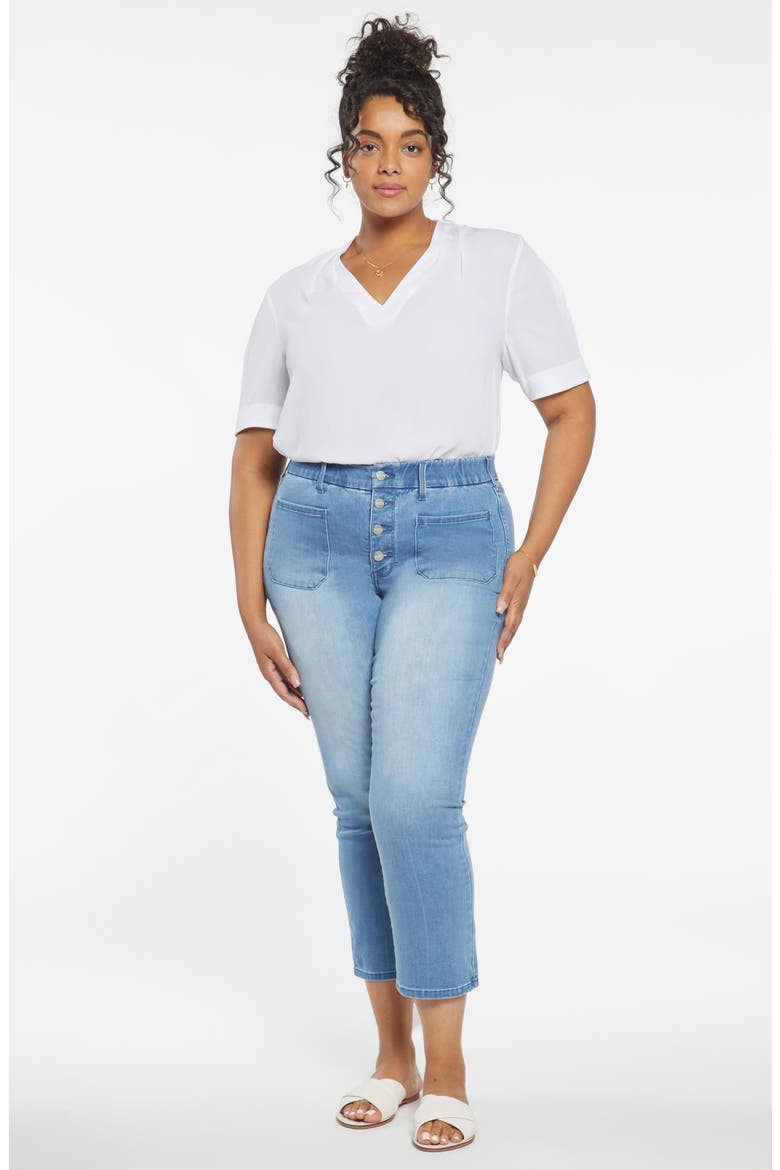Marilyn Infinity Waist Button Fly Crop Jeans, Alternate, color, EVERLY