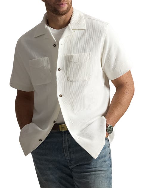 Big & Tall Waffle Knit Camp Shirt