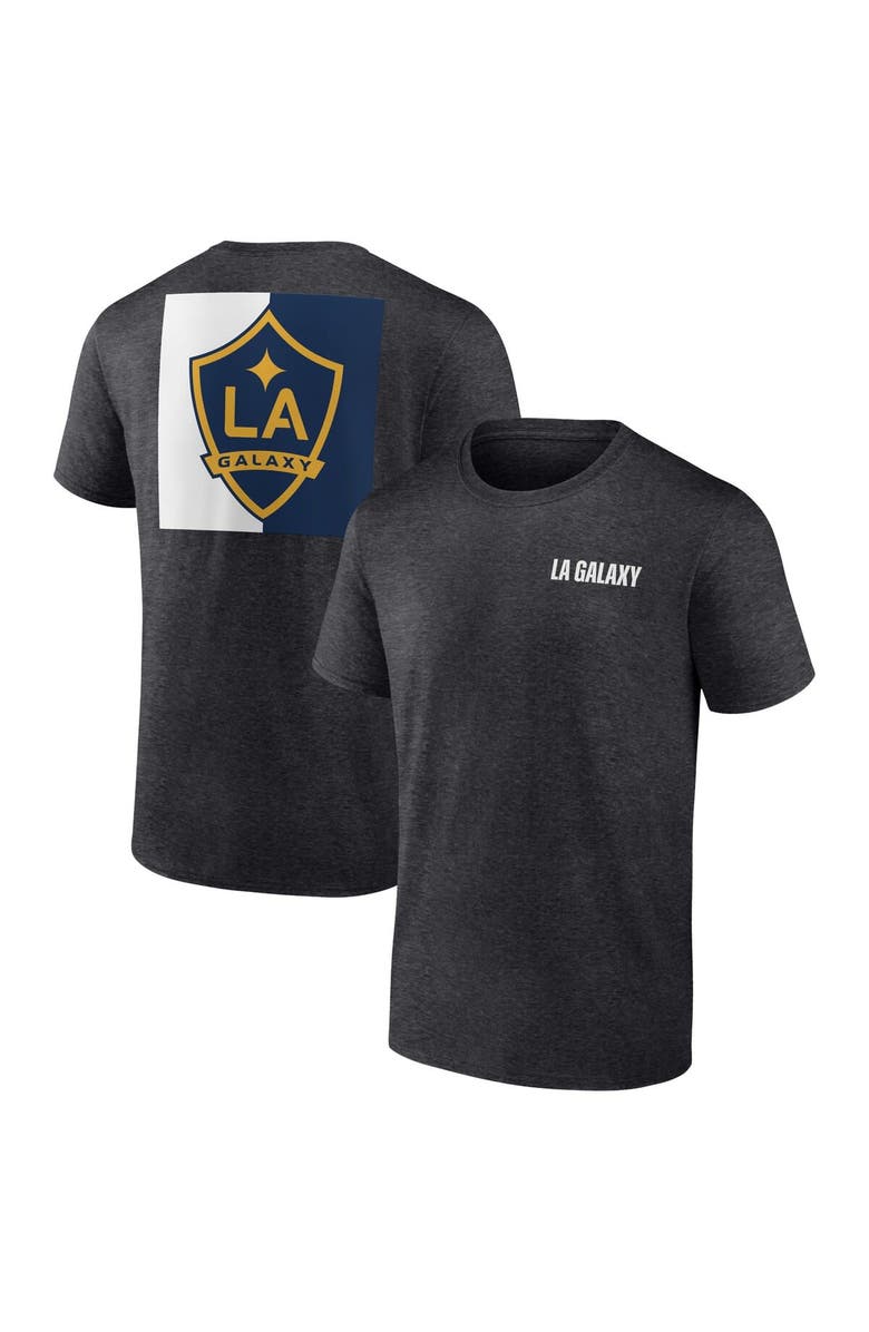 FANATICS Men's Fanatics Branded Heather Charcoal LA Galaxy Iconic Blocked-Out T-Shirt, Alternate, color, Heather Charcoal