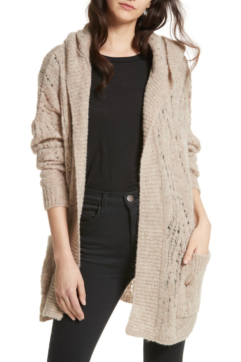 Lemon Drop Hooded Cardigan, Main, color, IVORY