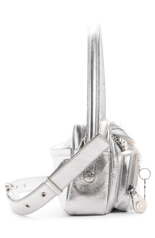 Acne Studios Camero Party Metallic Leather Shoulder Bag In Silver