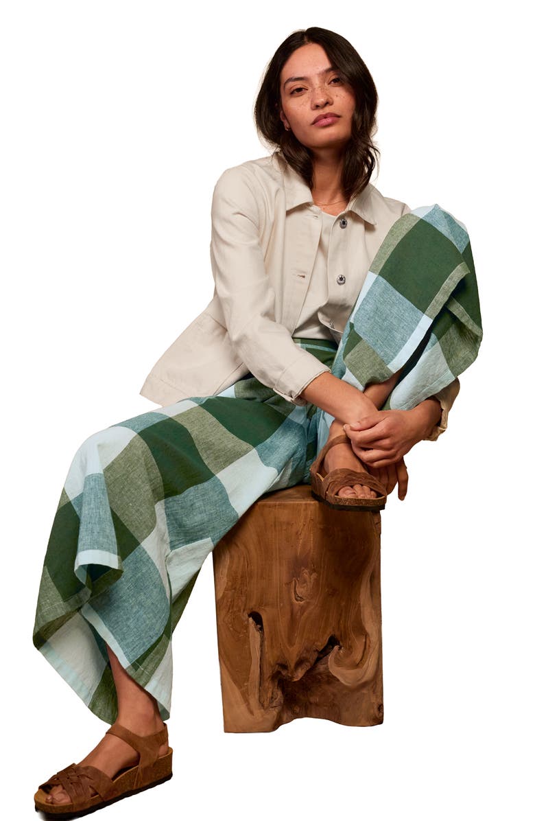 Celtic & Co. Wide Leg Ankle Grazer Culottes, Alternate, color, Green Multi Check
