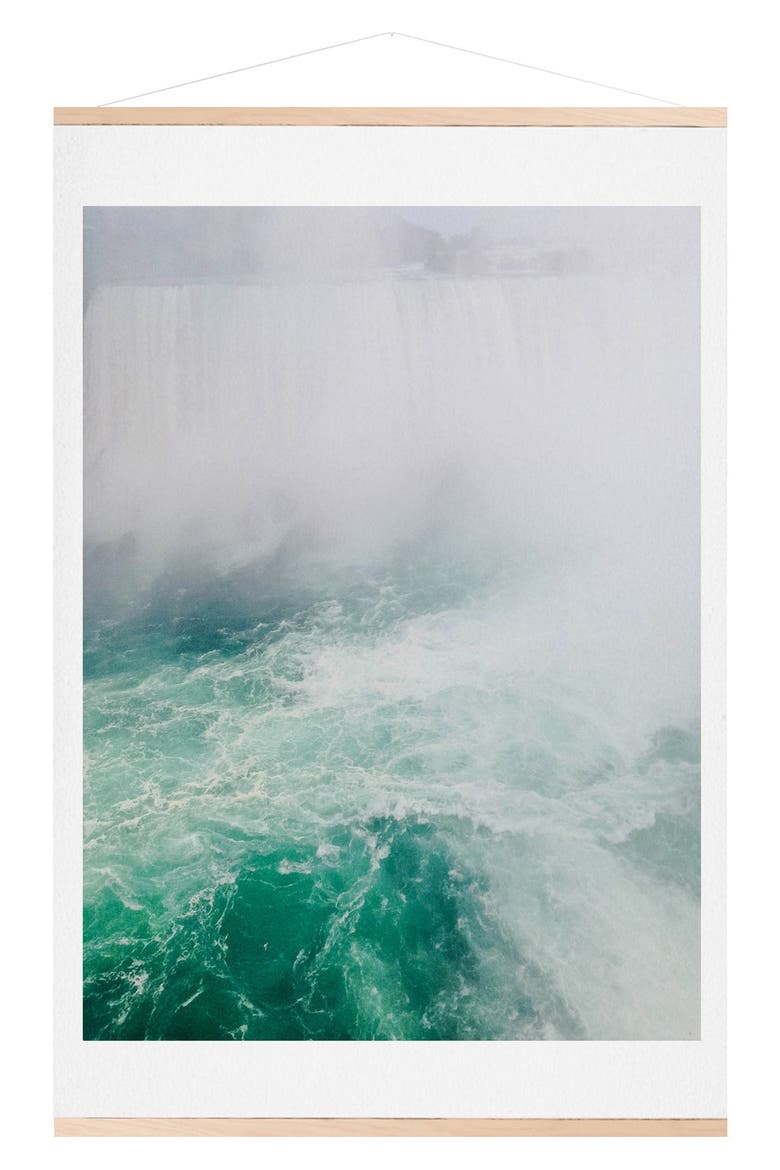 The Falls Print & Oak Hanger, Main, color, GREEN