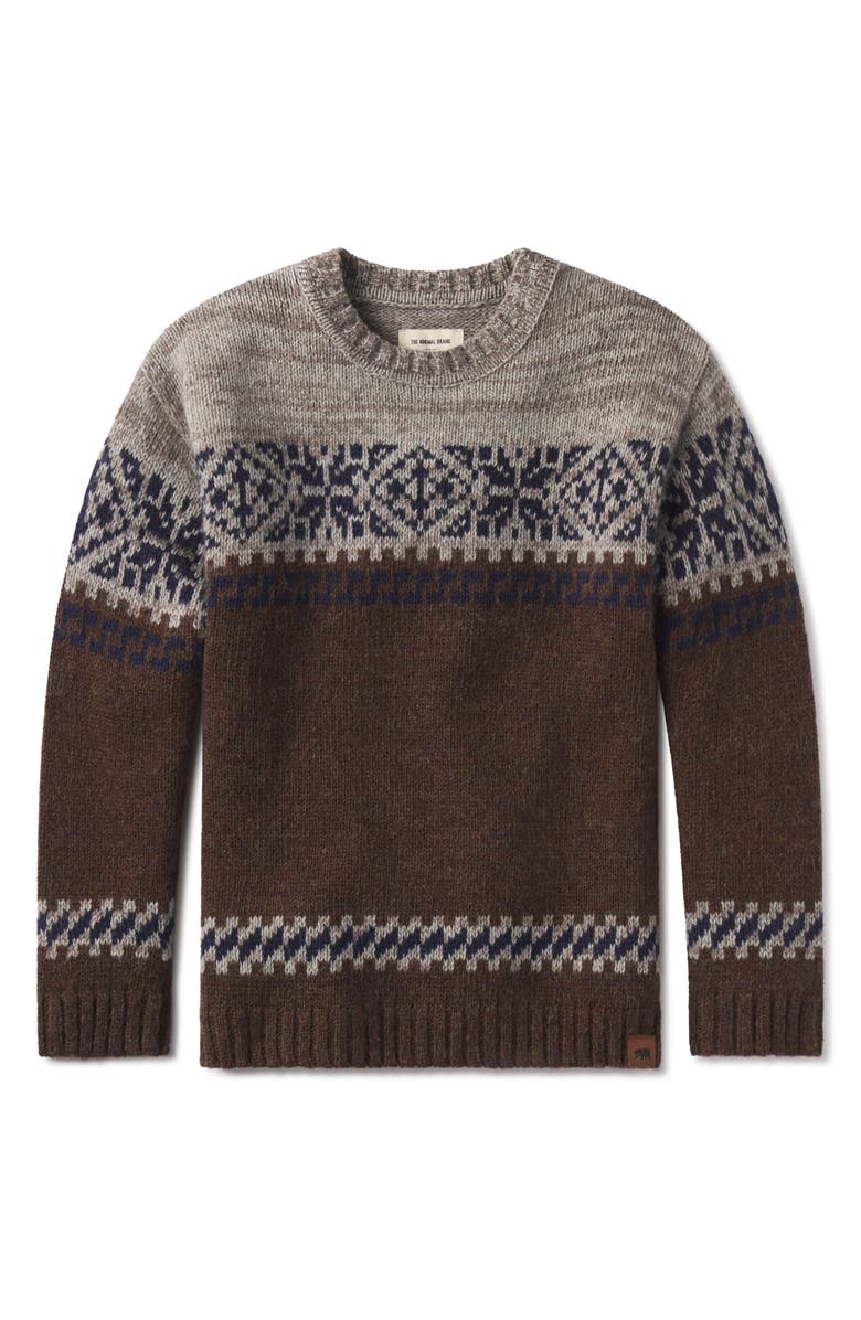 The Normal Brand Fair Isle Wool Blend Crewneck Sweater, Alternate, color, Brown Multi