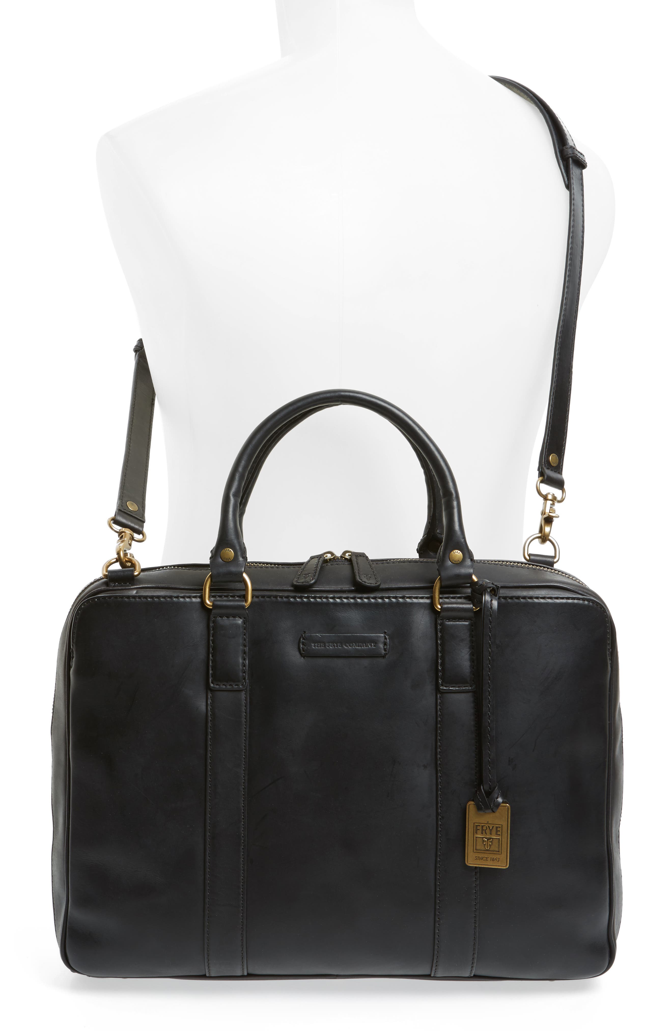 Frye David Leather Briefcase, Alternate, color, 